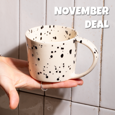 4 für 3 Tee Tasse Black Dots