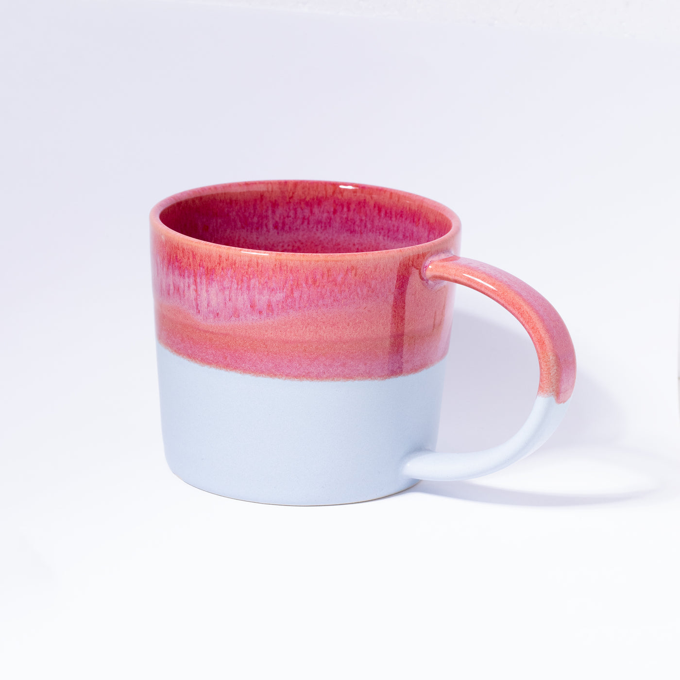 Grosse Tee Tasse Rot / Hellblau