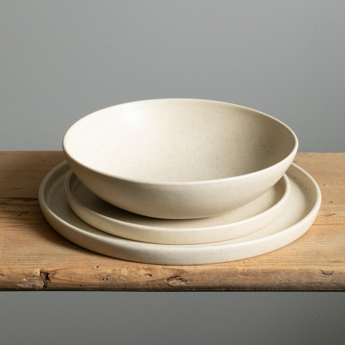 Geschirr Set komplett Speckled Beige 16-teilig