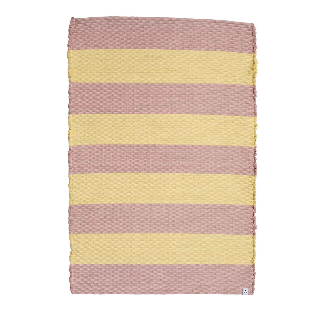 Lotta – gestreifter Teppich in Rosa-Gelb (60x90cm)